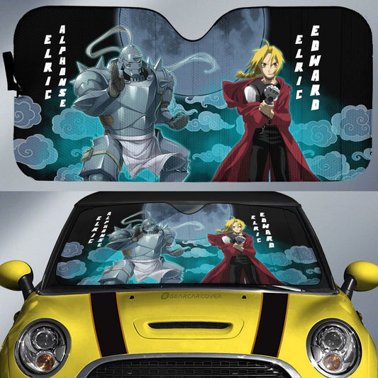 Elric Alphonse And Elric Edward Car Sunshade Custom Fullmetal Alchemist Anime Car Accessories - Gearcarcover - 1