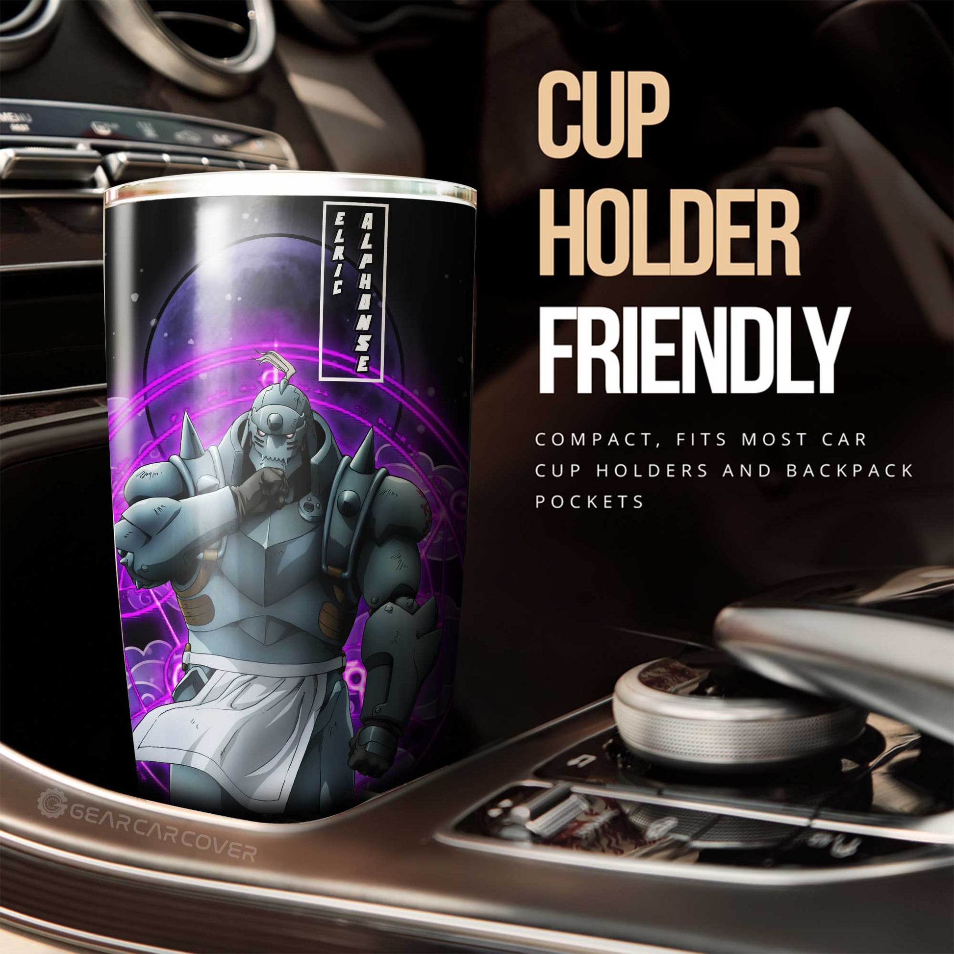 Elric Alphonse Tumbler Cup Custom Anime Fullmetal Alchemist Car Interior Accessories - Gearcarcover - 2