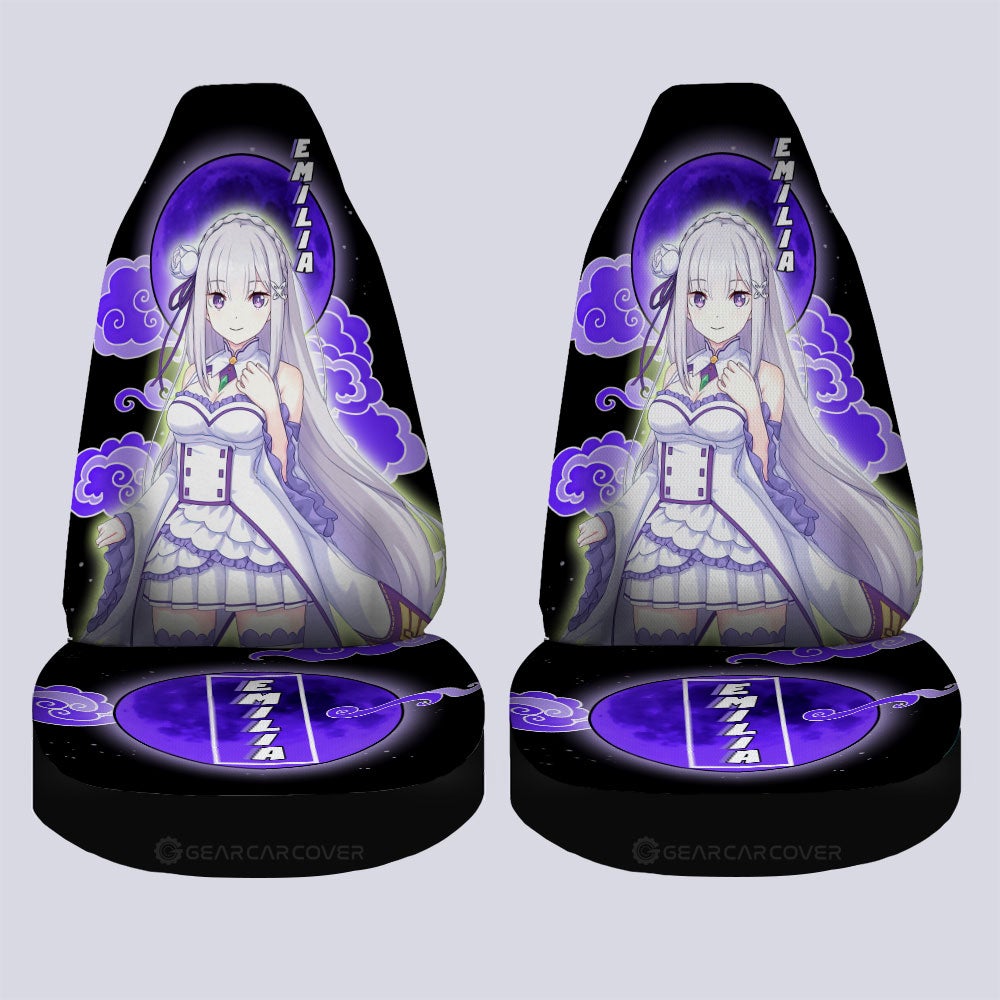 Emilia Car Seat Covers Custom Re:Zero Anime Car Accessoriess - Gearcarcover - 4