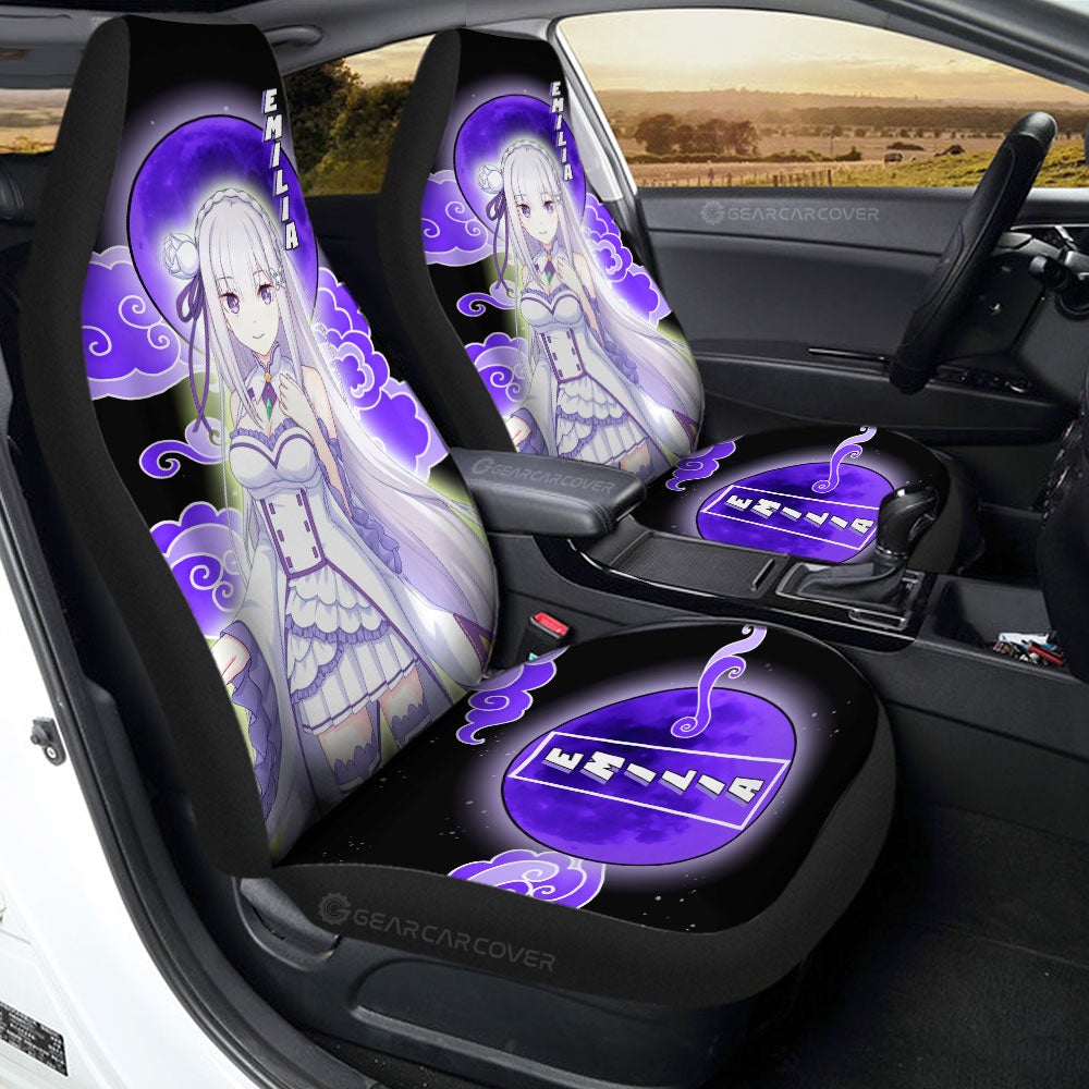 Emilia Car Seat Covers Custom Re:Zero Anime Car Accessoriess - Gearcarcover - 1
