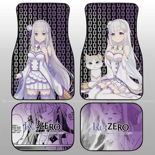 Emilia Puck Car Floor Mats Custom Anime Re:Zero Car Accessories - Gearcarcover - 2
