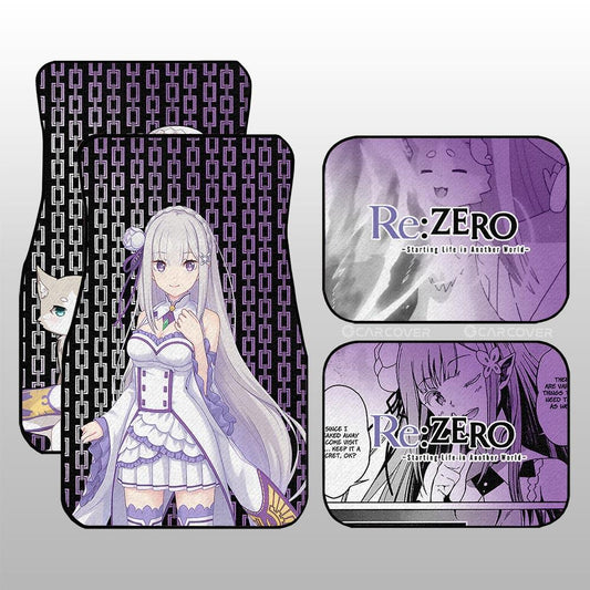 Emilia Puck Car Floor Mats Custom Anime Re:Zero Car Accessories - Gearcarcover - 1