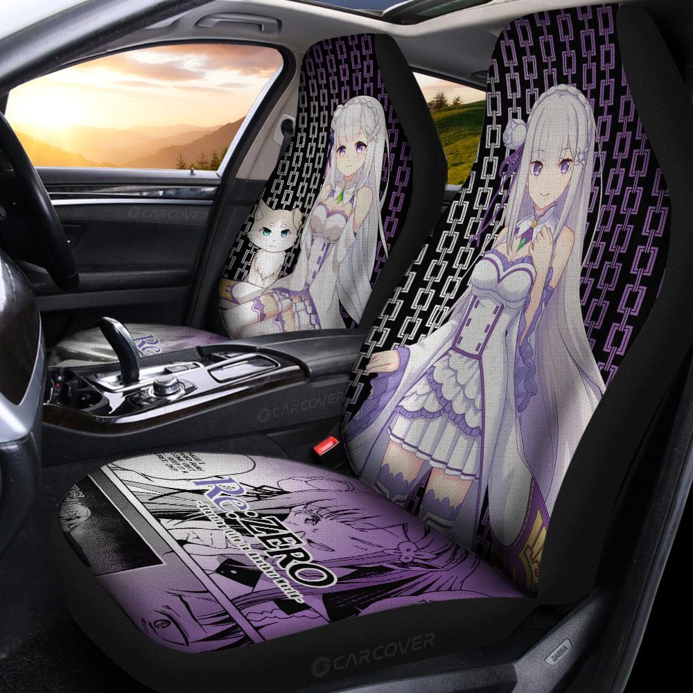 Emilia Puck Car Seat Covers Custom Anime Re:Zero Car Accessories - Gearcarcover - 2