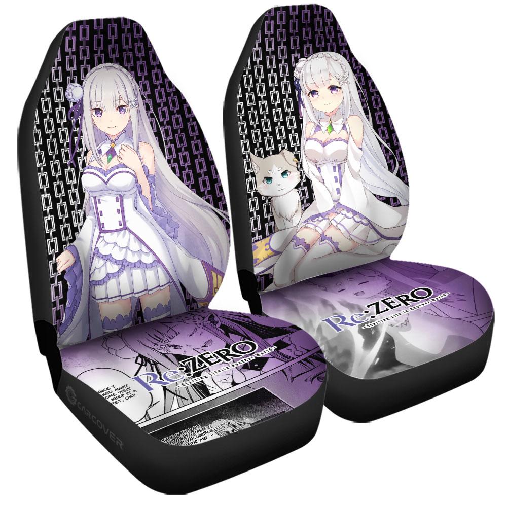 Emilia Puck Car Seat Covers Custom Anime Re:Zero Car Accessories - Gearcarcover - 3