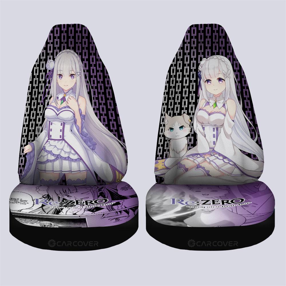 Emilia Puck Car Seat Covers Custom Anime Re:Zero Car Accessories - Gearcarcover - 4