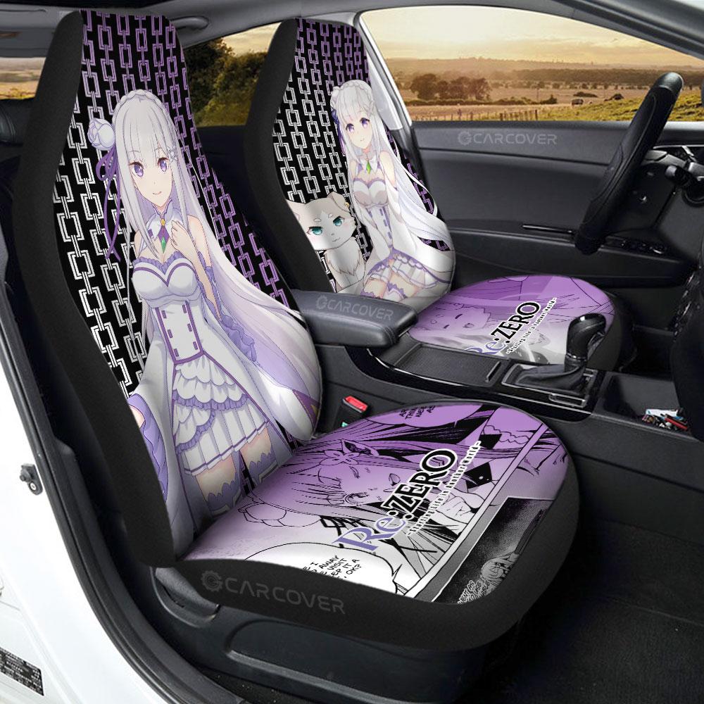 Emilia Puck Car Seat Covers Custom Anime Re:Zero Car Accessories - Gearcarcover - 1