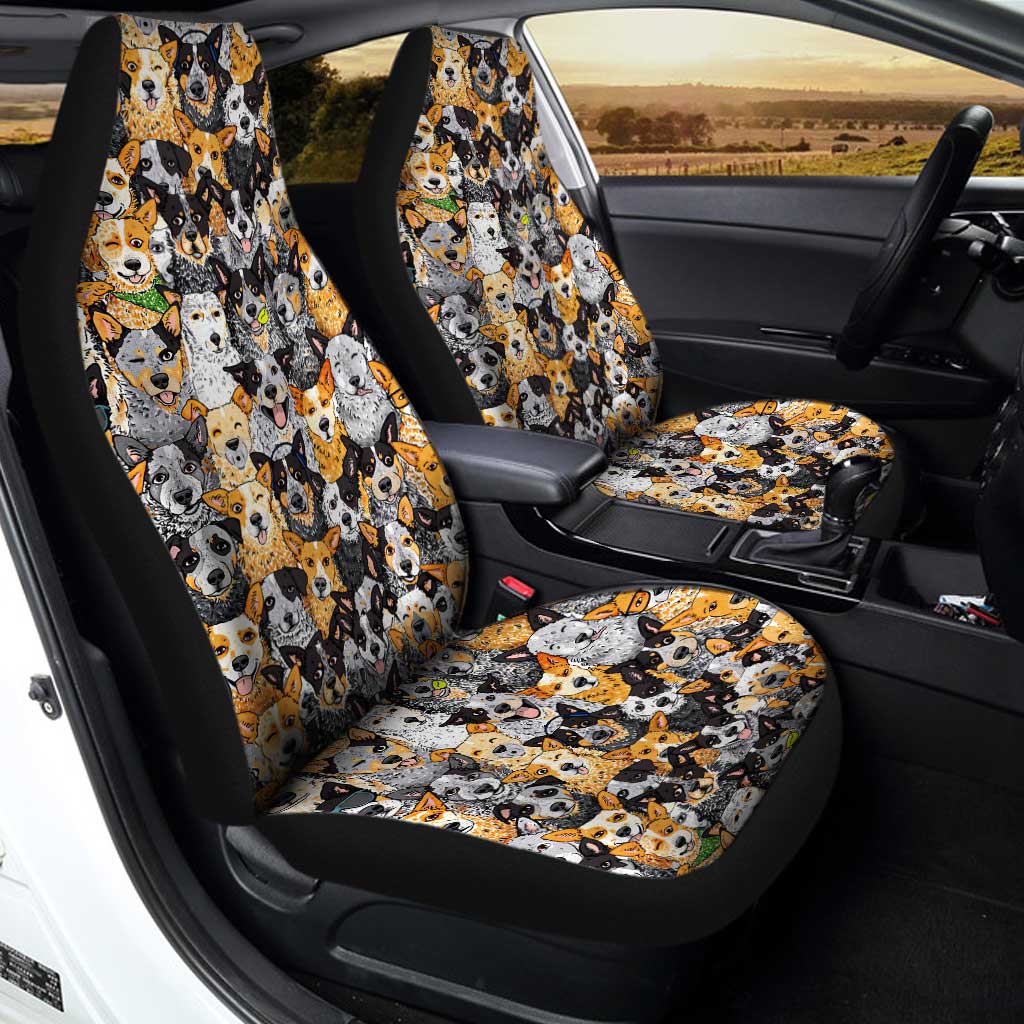 Emotional Faces Dog Car Seat Covers Custom Cute Dog Car Accessories - Gearcarcover - 2