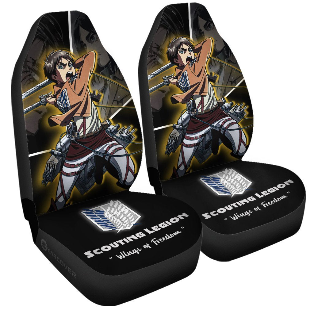 Eren Jeager Car Seat Covers Custom Anime Attack On Titan Car Interior Accessories - Gearcarcover - 3