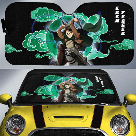 Eren Yeager Car Sunshade Custom Attack On Titan Anime - Gearcarcover - 1