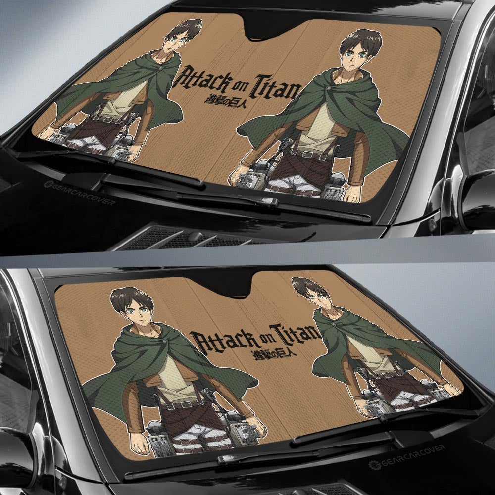 Eren Yeager Car Sunshade Custom Main Hero Attack On Titan Anime Car Accessories - Gearcarcover - 2