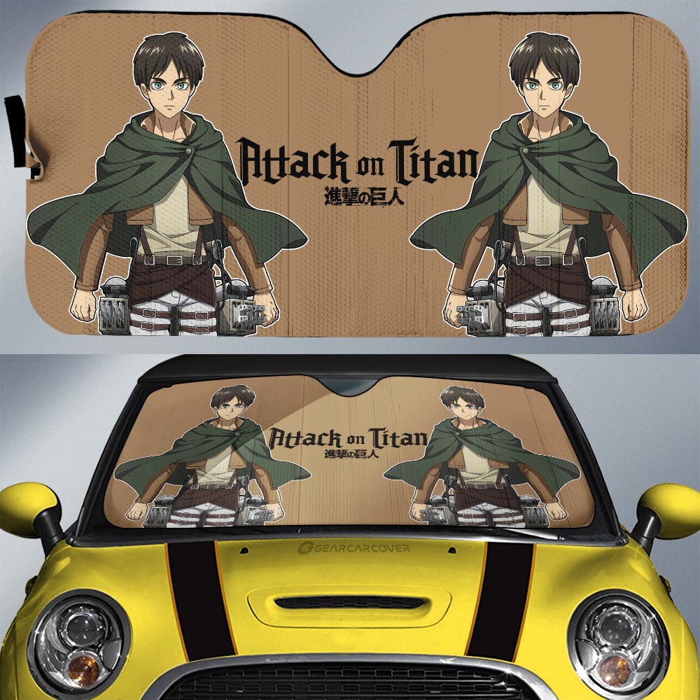 Eren Yeager Car Sunshade Custom Main Hero Attack On Titan Anime Car Accessories - Gearcarcover - 1