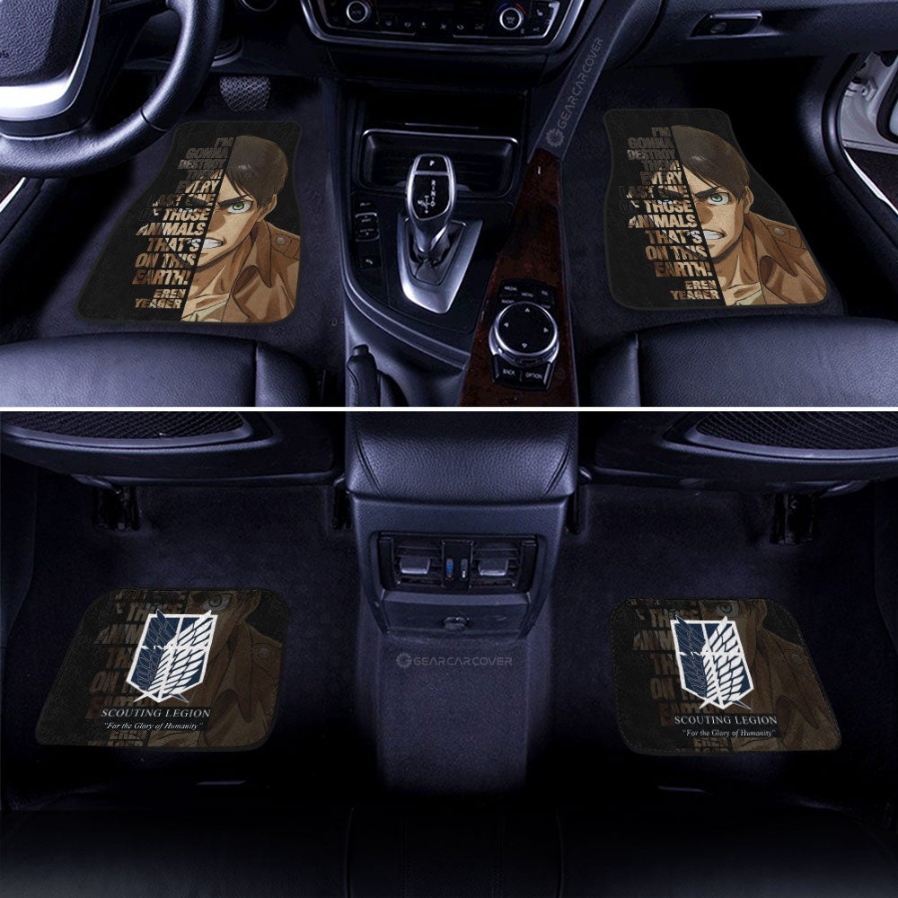 Eren Yeager Quotes Car Floor Mats Custom Attack On Titan Anime Car Accessories - Gearcarcover - 3