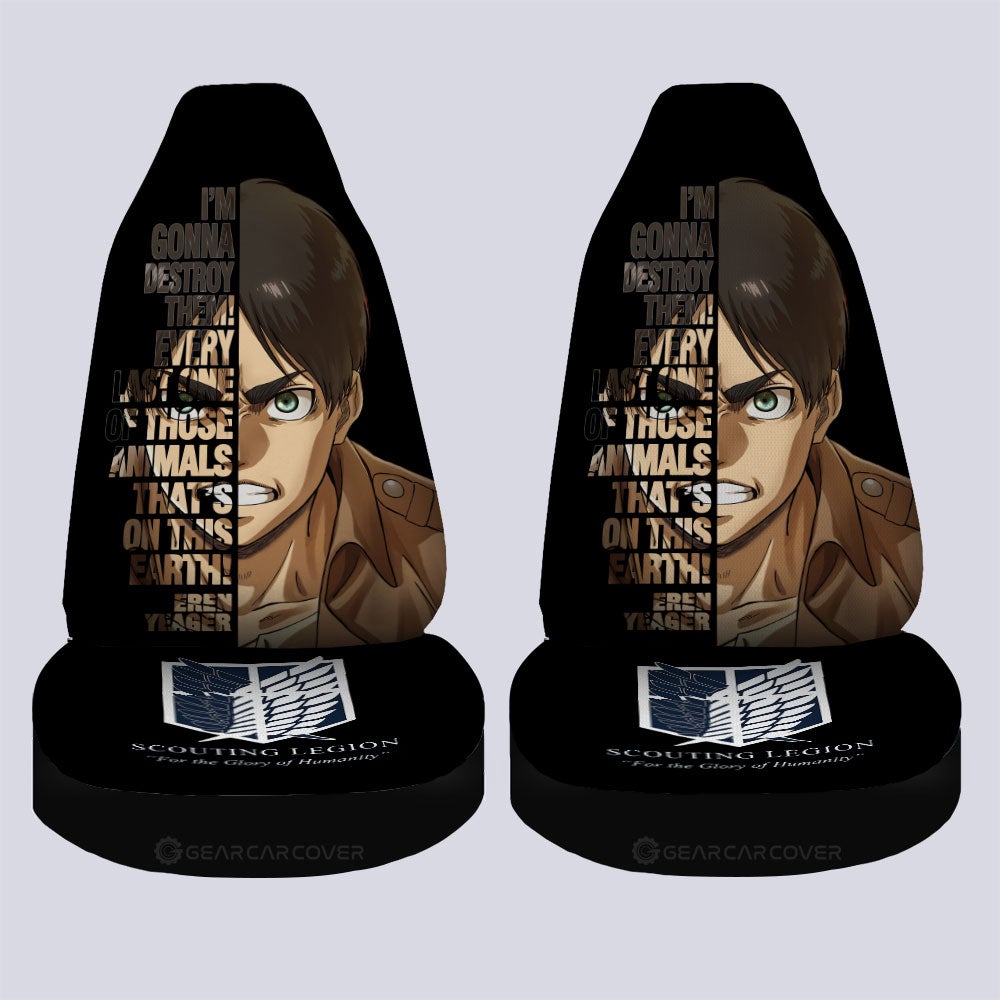 Eren Yeager Quotes Car Seat Covers Custom Attack On Titan Anime Car Accessories - Gearcarcover - 4