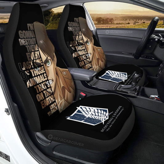 Eren Yeager Quotes Car Seat Covers Custom Attack On Titan Anime Car Accessories - Gearcarcover - 1