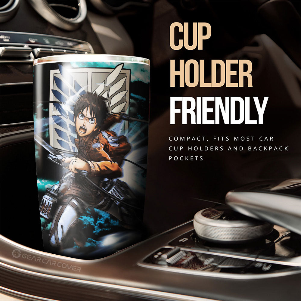 Eren Yeager Tumbler Cup Custom Attack On Titan Anime Car Interior Accessories - Gearcarcover - 2