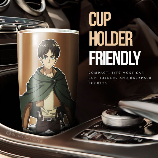 Eren Yeager Tumbler Cup Custom Main Hero Attack On Titan Anime Car Accessories - Gearcarcover - 2