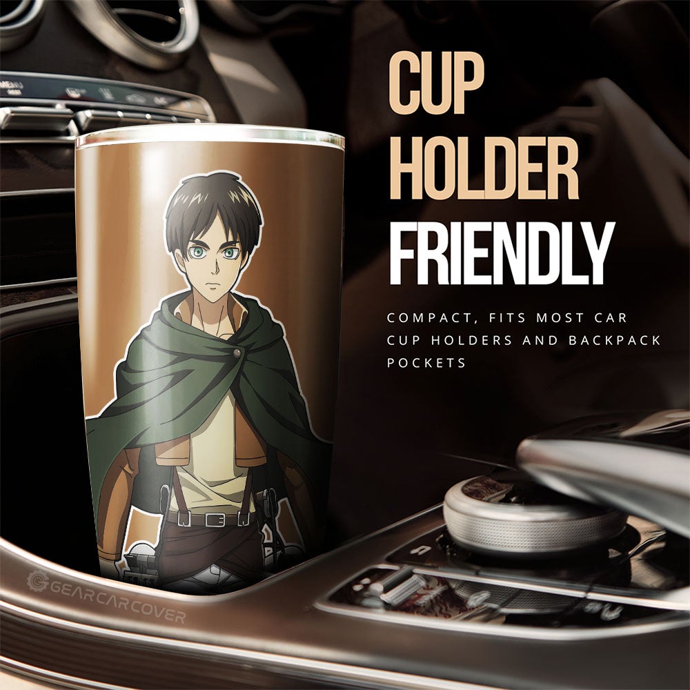 Eren Yeager Tumbler Cup Custom Main Hero Attack On Titan Anime Car Accessories - Gearcarcover - 2