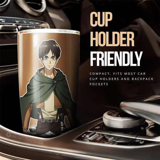 Eren Yeager Tumbler Cup Custom Main Hero Attack On Titan Anime Car Accessories - Gearcarcover - 2