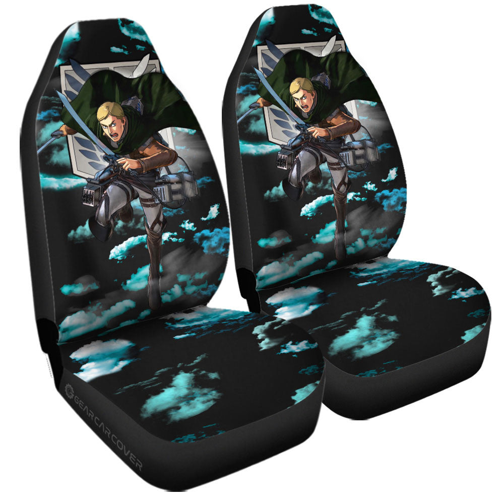 Erwin Smith Car Seat Covers Custom Attack On Titan Anime Car Accessories - Gearcarcover - 1