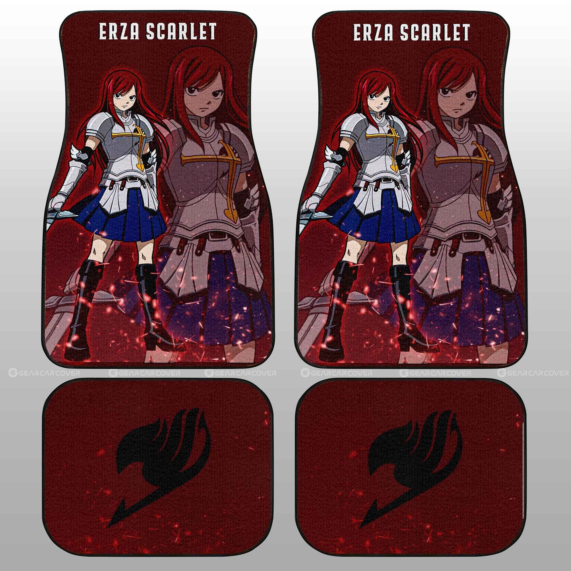 Erza Scarlet Car Floor Mats Custom Fairy Tail Anime Car Accessories - Gearcarcover - 2