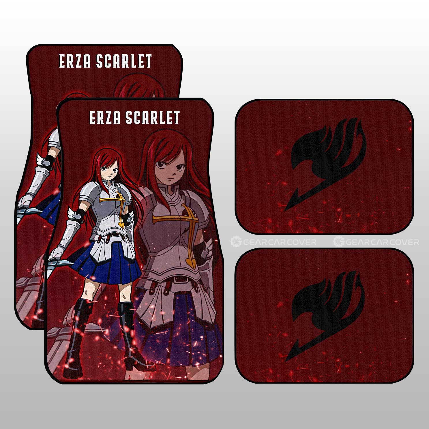 Erza Scarlet Car Floor Mats Custom Fairy Tail Anime Car Accessories - Gearcarcover - 1