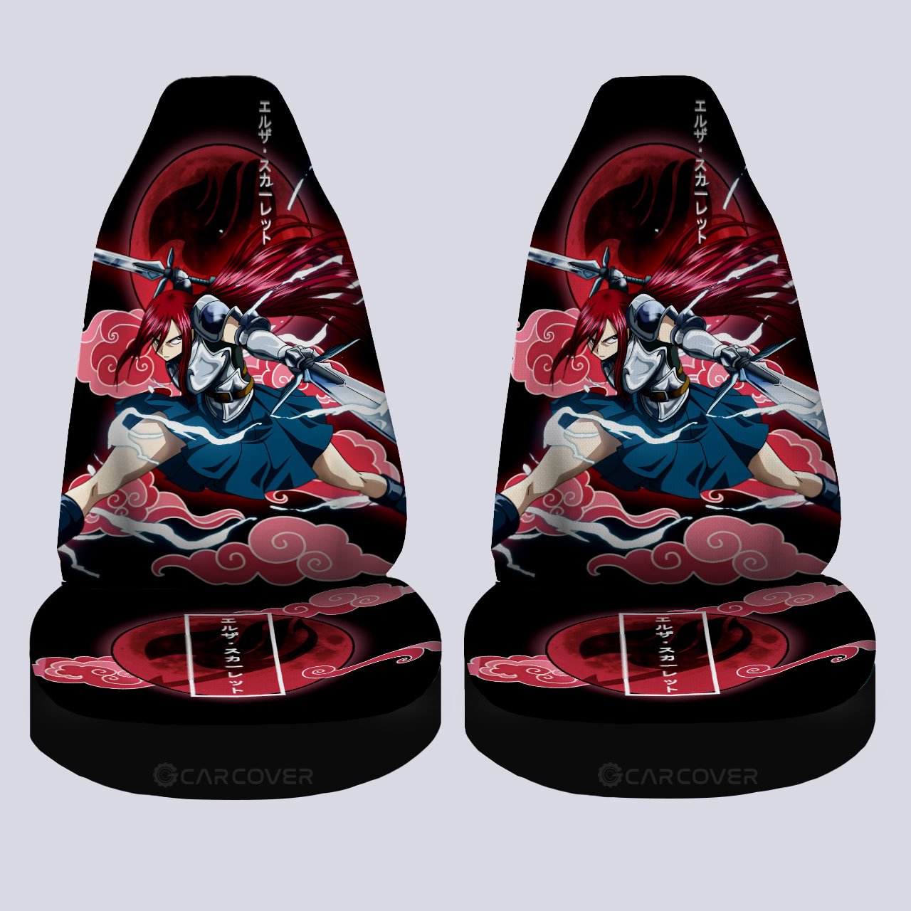 Erza Scarlet Car Seat Covers Custom Fairy Tail Anime Car Accessories - Gearcarcover - 4