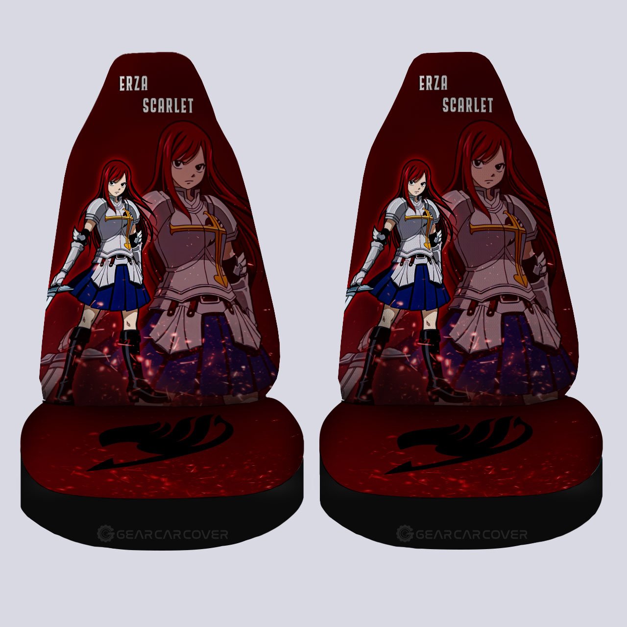 Erza Scarlet Car Seat Covers Custom Fairy Tail Anime Car Accessories