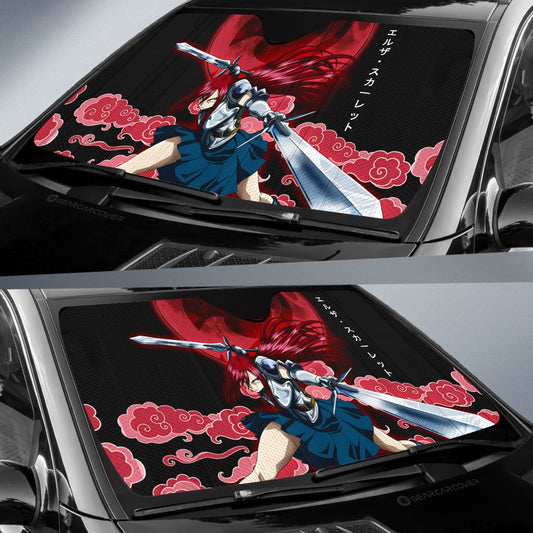 Erza Scarlet Car Sunshade Custom Fairy Tail Anime Car Accessories - Gearcarcover - 2