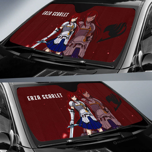 Erza Scarlet Car Sunshade Custom Fairy Tail Anime Car Accessories - Gearcarcover - 2