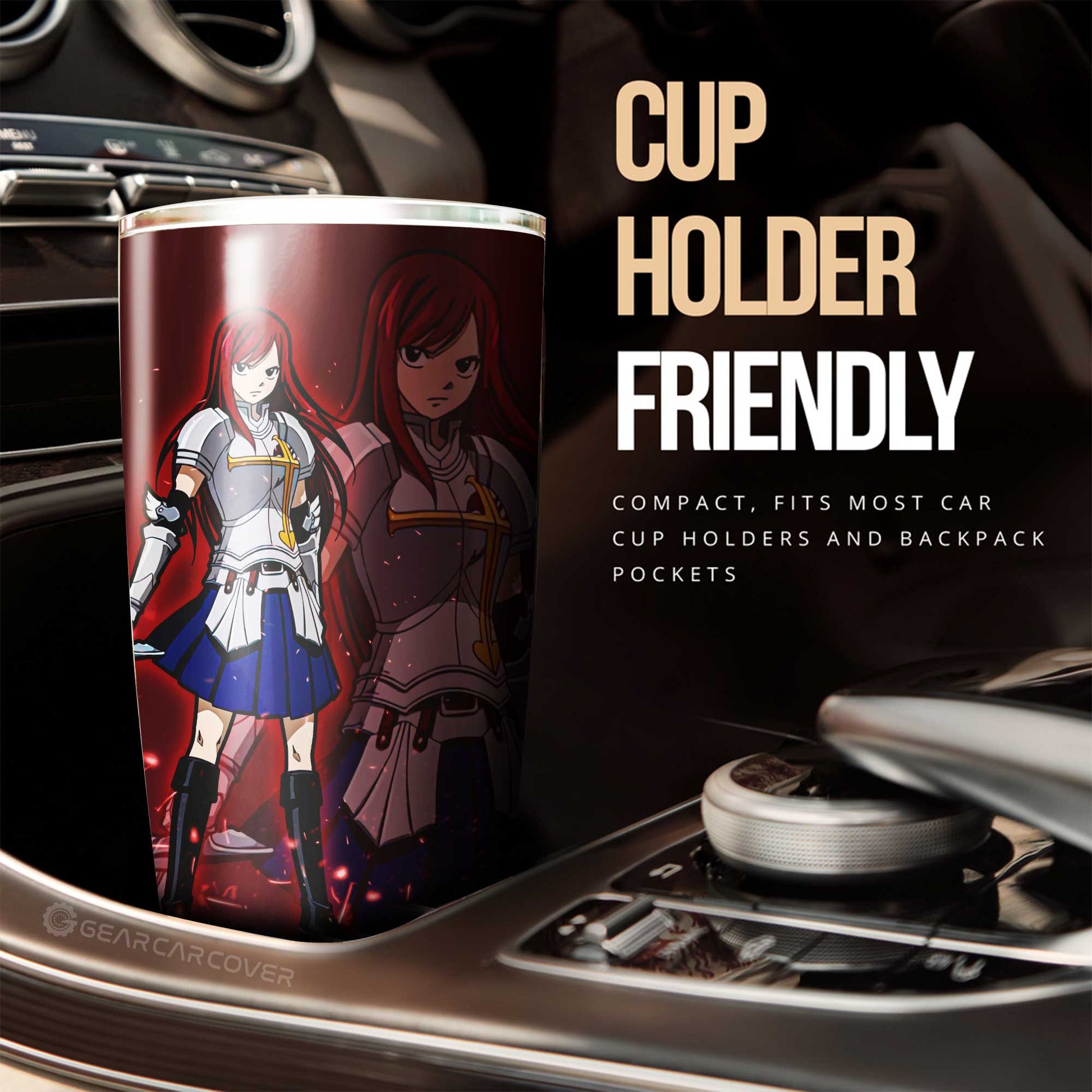 Erza Scarlet Tumbler Cup Custom Fairy Tail Anime Car Accessories - Gearcarcover - 2