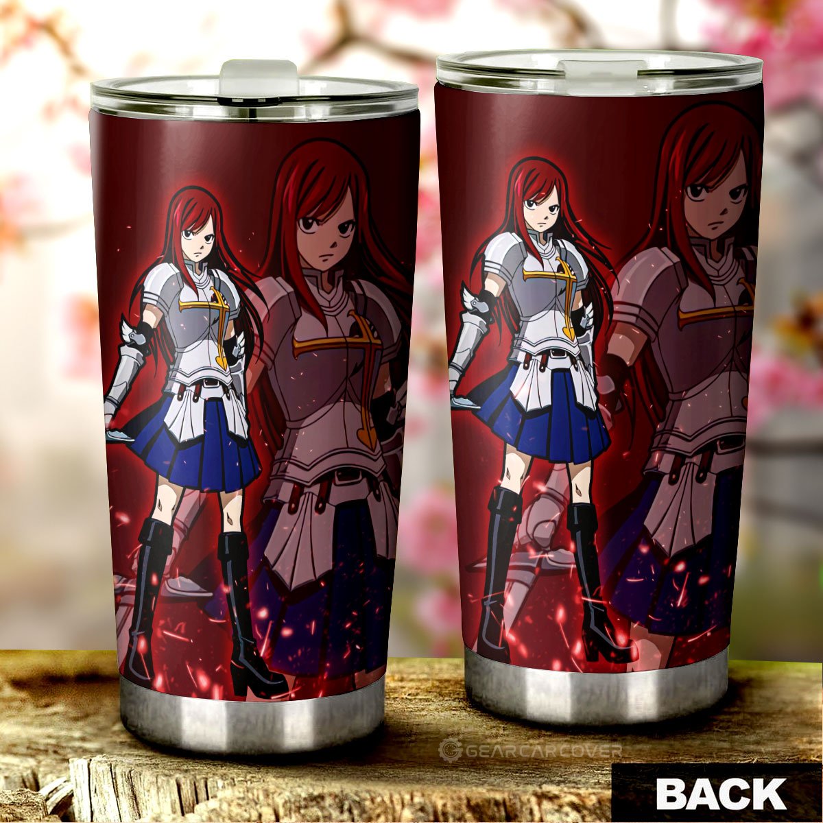 Erza Scarlet Tumbler Cup Custom Fairy Tail Anime Car Accessories - Gearcarcover - 3