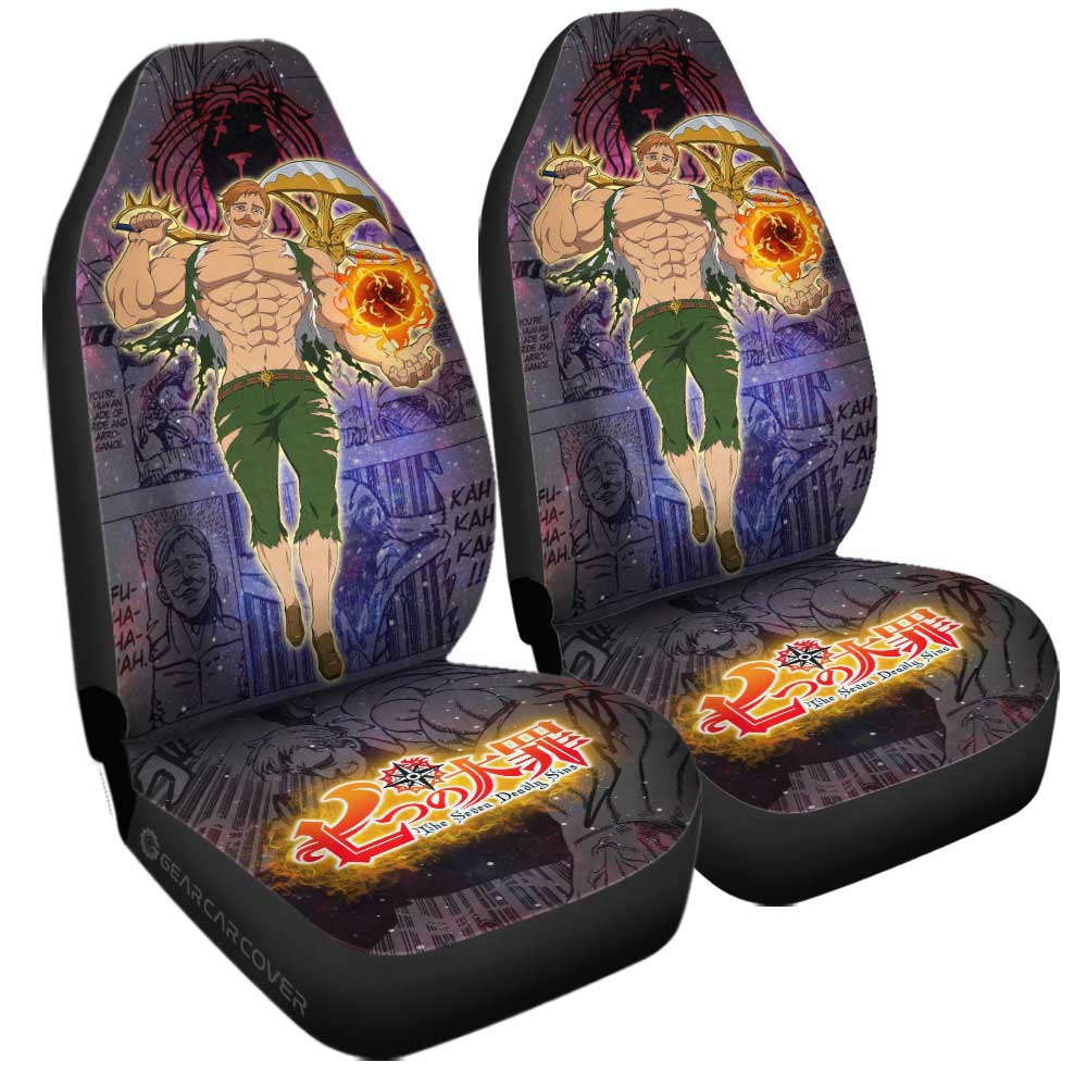 Escanor Car Seat Covers Custom Seven Deadly Sins Anime Galaxy Manga Style - Gearcarcover - 3