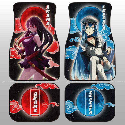 Esdeath And Akame Car Floor Mats Custom Akame Ga Kill For Anime Fans - Gearcarcover - 1