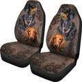 Face Of Dachshund Car Seat Covers Custom Vintage Car Accessories For Dog Lovers - Gearcarcover - 3