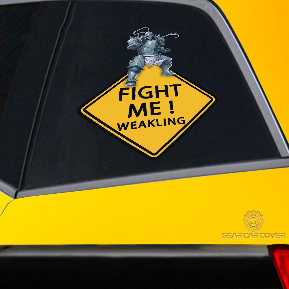 Fight Me Elric Alphonse Warning Car Sticker Custom Fullmetal Alchemist Anime Car Accessories - Gearcarcover - 2