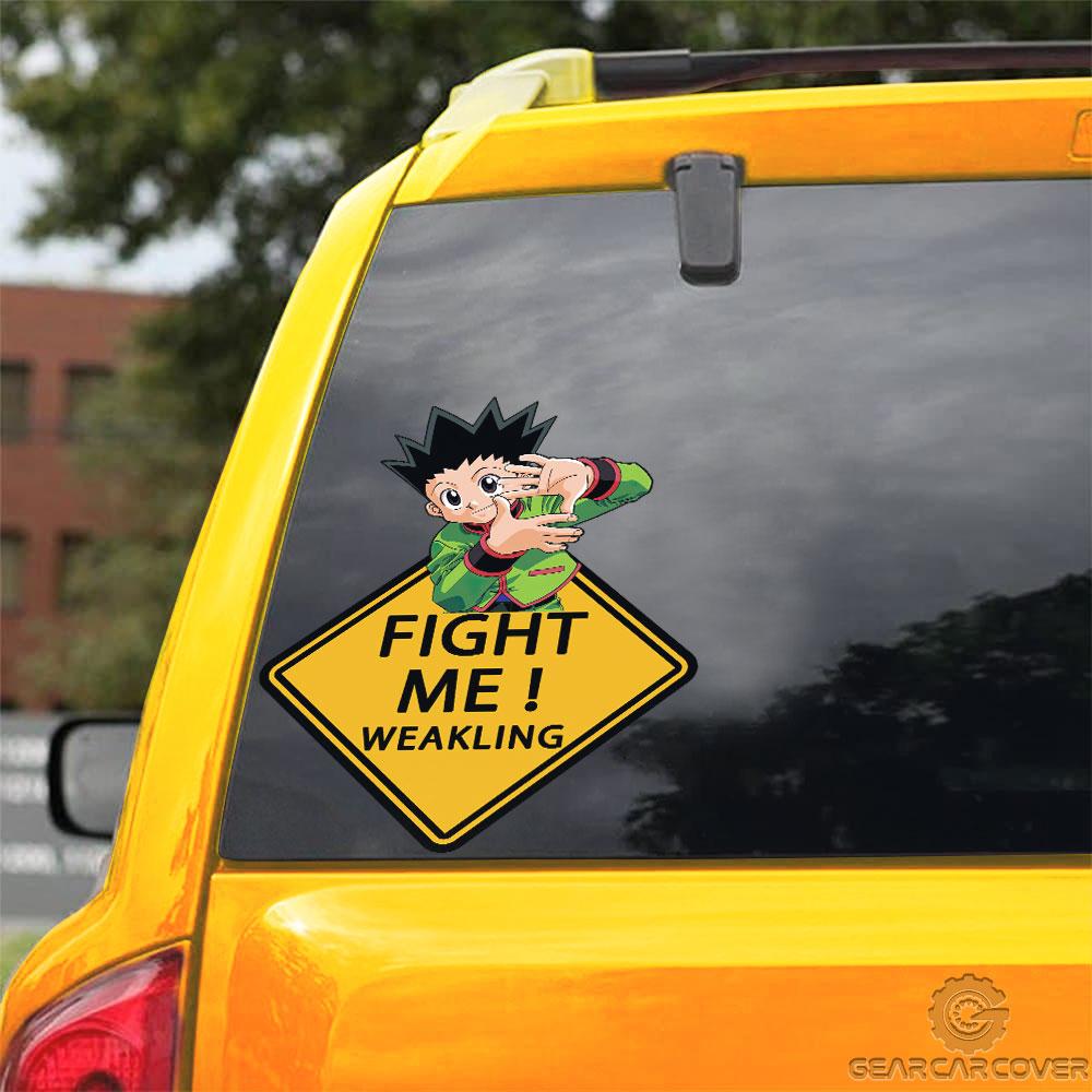Fight Me Gon Freecss Warning Car Sticker Custom Hunter x Hunter Anime Car Accessories - Gearcarcover - 3
