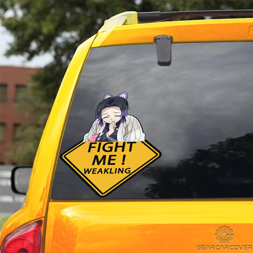 Fight Me Shinobu Warning Car Sticker Custom Demon Slayer Anime Car Accessories - Gearcarcover - 3