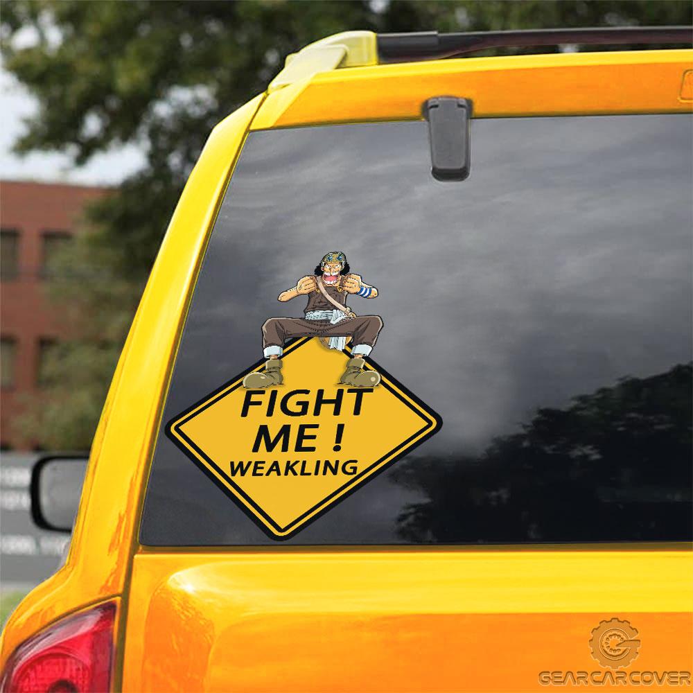 Fight Me Usopp Warning Car Sticker Custom One Piece Anime Car Accessories - Gearcarcover - 3