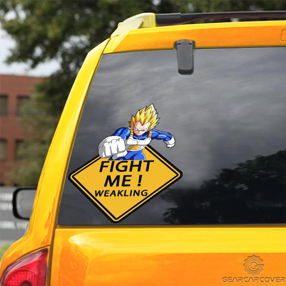 Fight Me Vegeta Warning Car Sticker Custom Dragon Ball Anime Car Accessories - Gearcarcover - 3