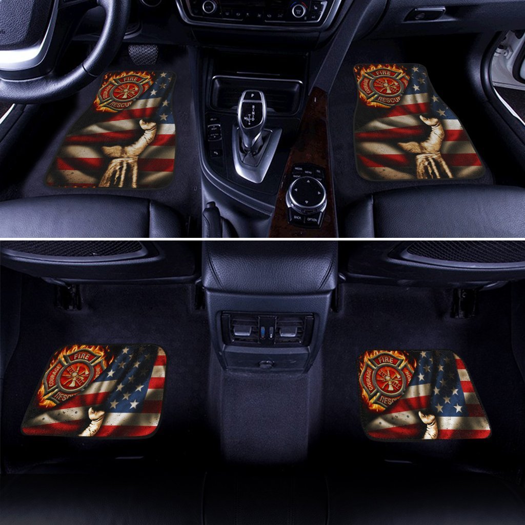 Firefighter Car Floor Mats Custom American Flag Car Accessories - Gearcarcover - 2