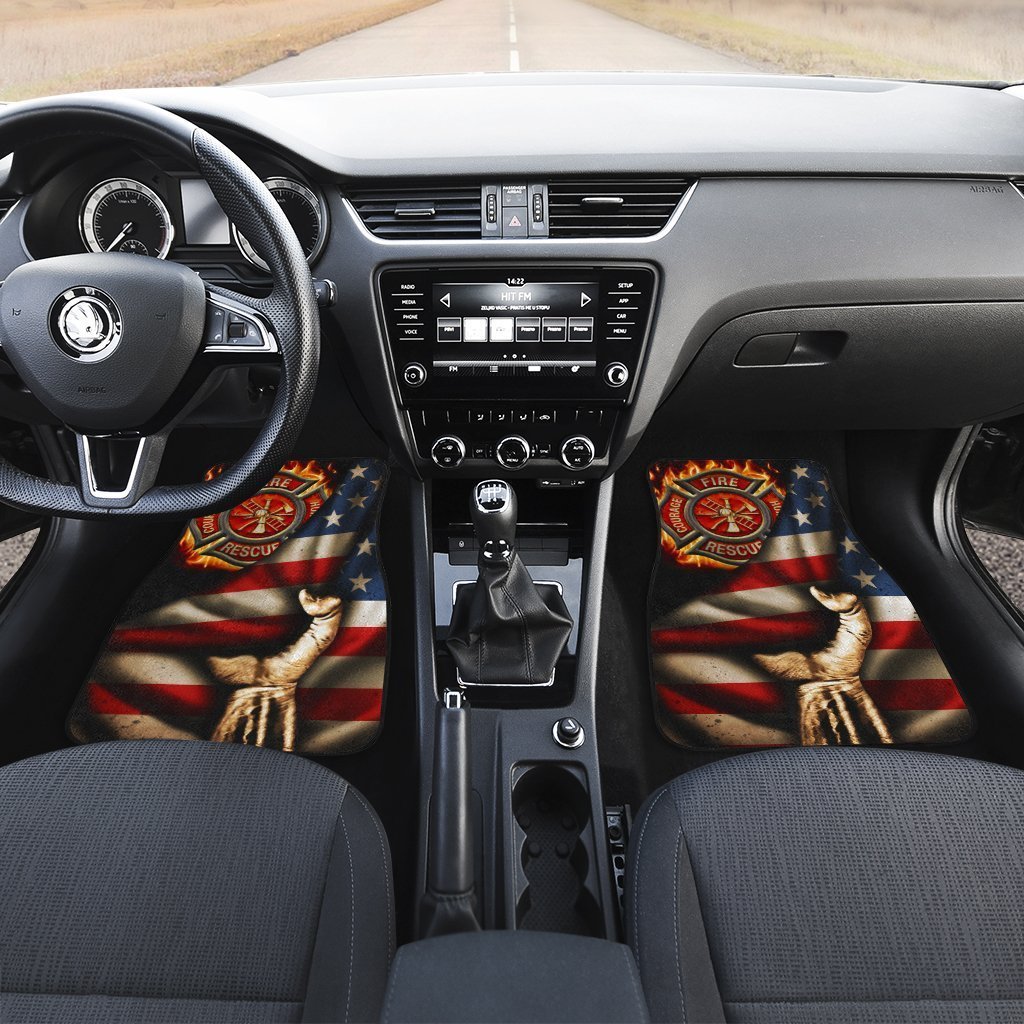 Firefighter Car Floor Mats Custom American Flag Car Accessories - Gearcarcover - 3