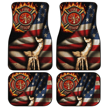 Firefighter Car Floor Mats Custom American Flag Car Accessories - Gearcarcover - 1