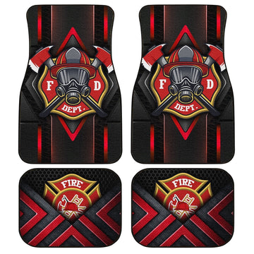 Firefighter Car Floor Mats Custom Job Car Accessories For Firemans - Gearcarcover - 1