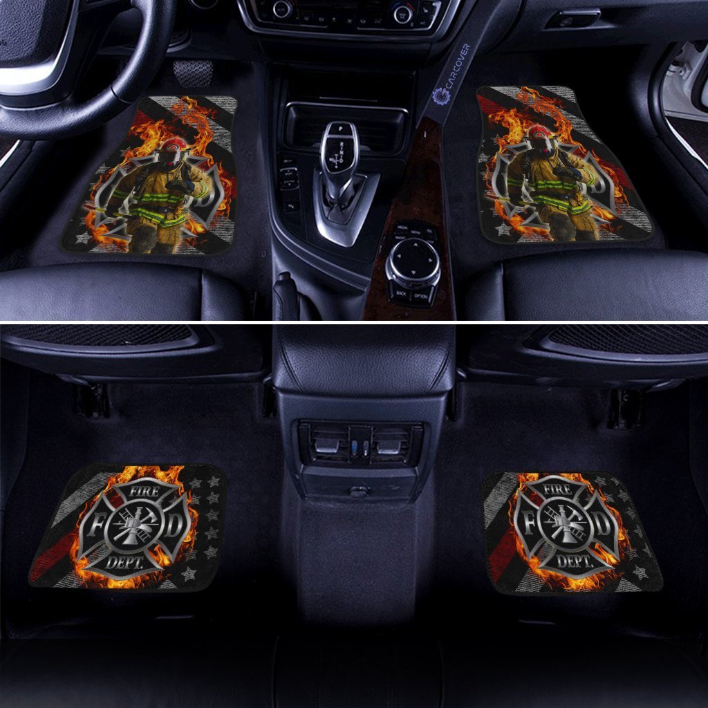 Fireman Car Floor Mats Custom American Firefighter Car Accessories - Gearcarcover - 2