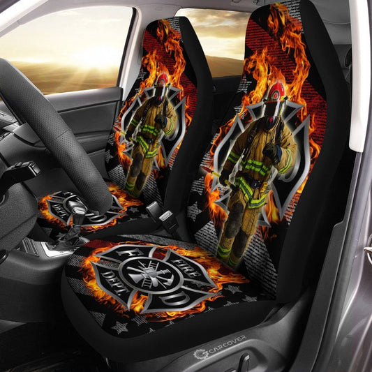 Fireman Car Seat Covers Custom American Firefighter Car Accessories - Gearcarcover - 2