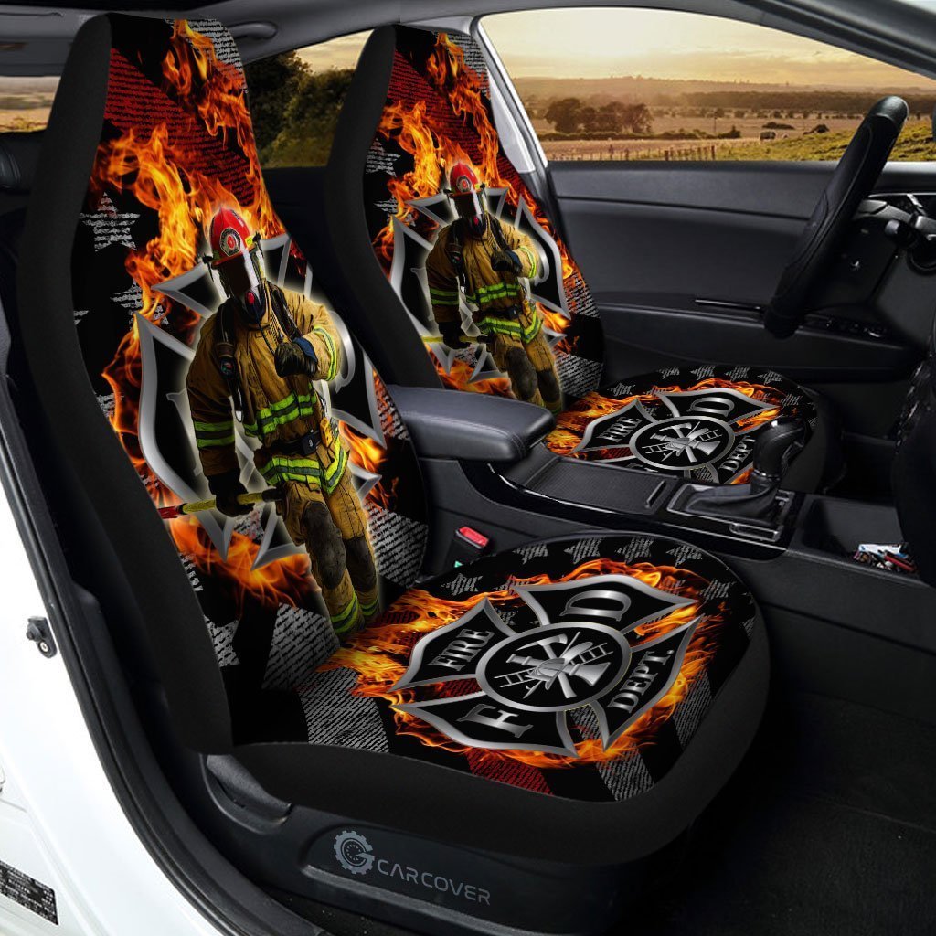 Fireman Car Seat Covers Custom American Firefighter Car Accessories - Gearcarcover - 3