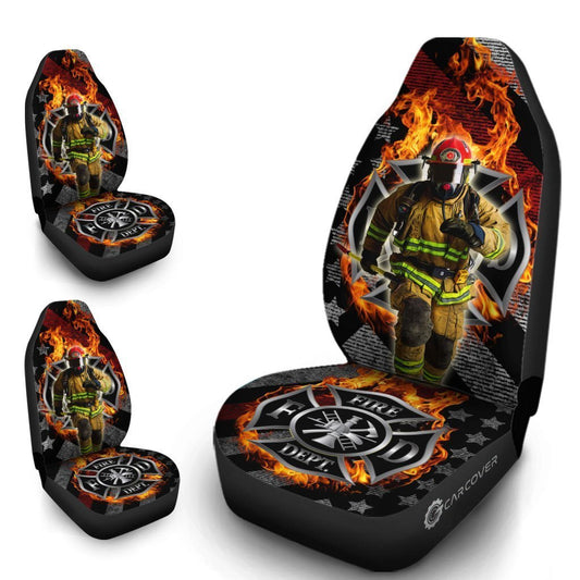 Fireman Car Seat Covers Custom American Firefighter Car Accessories - Gearcarcover - 1