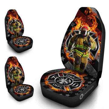 Fireman Car Seat Covers Custom American Firefighter Car Accessories - Gearcarcover - 1