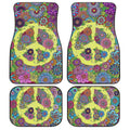 Floral Peace Car Floor Mats Custom Hippie Car Accessories - Gearcarcover - 1