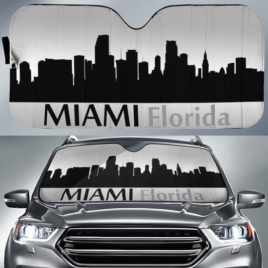 Florida Miami Skyline Car Sunshade Custom Car Accessories - Gearcarcover - 1